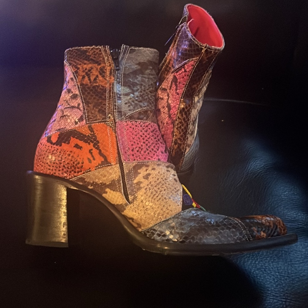 Amazing Freelance Python Patchwork Boots Sz 37/7 … - image 5